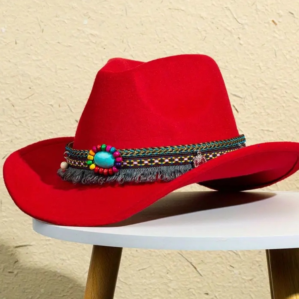 Cute red Western  Style Cowboy Hat
